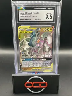 Pokemon Arceus & Dialga & Palkia GX Holo #156/236 Cosmic Eclipse 2019 - CGC 9.5 - Image 1