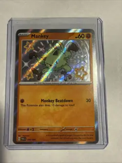 2024 Pokemon TCG Scarlet & Violet Paldean Fates #169 Mankey SH - Image 1