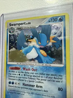 SWIRL Swampert 9/106 Holo Rare Pokemon Cars - DP Great Encounters - LP - Image 2