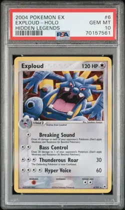 2004 POKEMON EX HIDDEN LEGENDS #6 EXPLOUD-HOLO PSA 10 - Image 1
