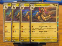 Pokemon TCG Shrouded Fable Haxorus Holo Rare 046/064 x4 Playset - Image 1