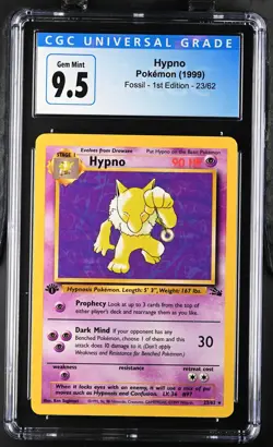 1999 Pokemon Hypno #23/62 GEM MINT 1st Edition CGC 10 - Image 1
