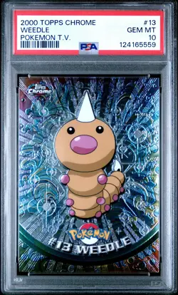 2000 TOPPS CHROME POKEMON T.V. #13 WEEDLE PSA 10 - Image 1