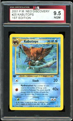 2001 Pokemon Neo Discovery #25 Kabutops 1st Edition KSA 9.5 NGM - Image 1