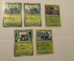 Lot Of 5 Bulbasaur and Ivysaur Pokemon Cards - Image 1