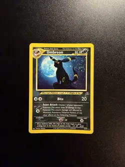Pokemon TCG Umbreon Neo Discovery Holo Rare Card 13/75 BIG SWIRL - Image 1