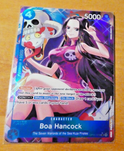 ONE PIECE ENGLISH CARD HOLO GAME CARTE Boa Hancock OP01-078 ALT JCC EN MINT - Image 1
