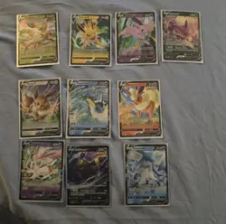 Pokemon V Card Lot 10 Cards Eevee Evolutions - Image 1