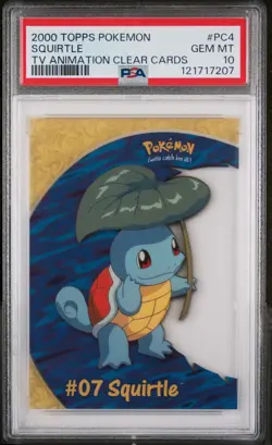 2000 Topps Pokemon Tv Clear Cards #PC4 Squirtle PSA 10 - Image 1