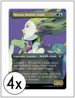 4x Tatyova, Benthic Druid, Borderless Art, Commander Masters, Magic MTG NM - Image 1