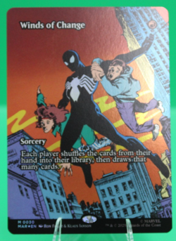 Spider-Man MTG Magic The Gathering Eternal-Legal Borderless Winds of Change Foil - Image 1