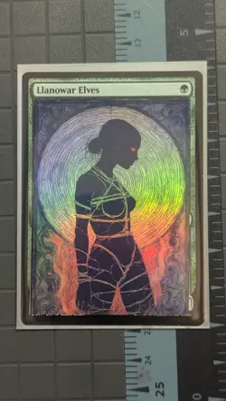 LLANOWAR ELVES x Bondage Elf (full art foil) MtG Alter Hand-Crafted! Anime Waifu - Image 1