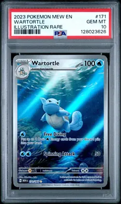 WARTORTLE PSA 10 2023 POKEMON SV 151 MEW EN #171/165 ILLUSTRATION RARE GEM MINT - Image 1