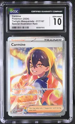 Pokemon CGC 10 Carmine 217/167 2024 Twilight Masquerade 217/167 Gem Mint - Image 1