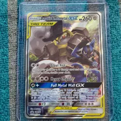 Lucario & Melmetal GX SM192 Sm Holo Tag Team Mint Fresh Pokemon - Image 1