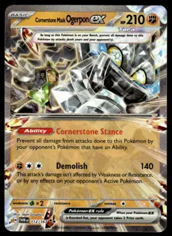 Pokemon TCG Twilight Masquerade #112/167 Cornerstone Mask Ogerpon ex NM - Image 1