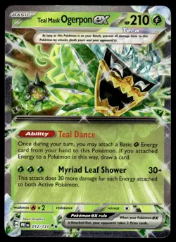 Pokemon TCG Prismatic Evolutions #012/131 Teal Mask Ogerpon ex NM - Image 1