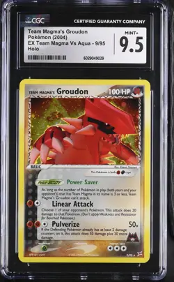 CGC 9.5 Pokemon Team Magma's Groudon EX Team Magma Vs Aqua Holo Rare 9/95 MINT+ - Image 1