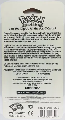 1999 Pokemon Fossil Blister Pack - Factory Sealed (Unopened) WOTC Lapras - Image 2