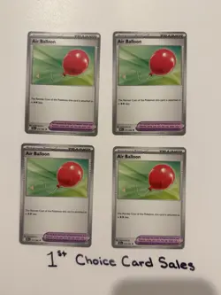 4x Air Balloon 079/086 Uncommon Black Bolt Pokemon TCG Playset - Image 1