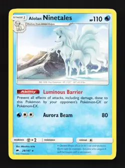Alolan Ninetales 28/147 LP Burning Shadows English Pokemon Card TCG - Image 1