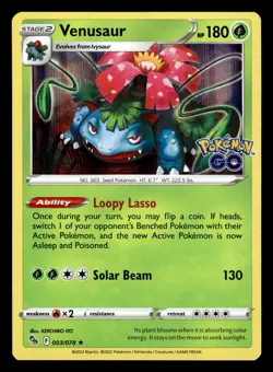 Venusaur 003/078 & Blastoise 017/078 Holo Rare Pokemon Go Pokemon Card - Image 4