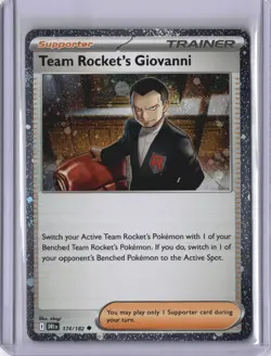 Team Rocket's Giovanni (Cosmos Holo) Destined Rivals 174/182 Promo Pokemon Card - Image 1