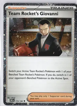 Team Rocket's Giovanni (Cosmos Holo) Destined Rivals 174/182 Promo Pokemon Card - Image 2