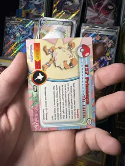 Primeape #57 - Topps Pokemon 1999 TV HOLO Foil Black Label Card - Image 2