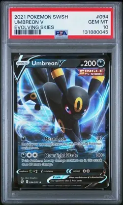 Pokemon Umbreon V Evolving Skies #094 Graded Card PSA 10 - Image 1
