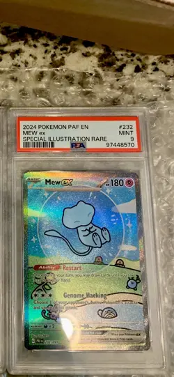 2024 Pokemon Mew EX Card 232/091 Paldean Fates ??Bubble Mew?? PSA 9 Mint - Image 1