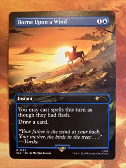 MTG Borderless Borne Upon a Wind SLD: PlayStation: X Ghost of Tsushima! - Image 1