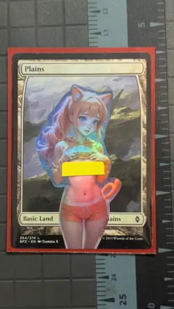 Plains x Nineteen Sweetie (foil) MtG Alter Hand-Crafted! Anime Waifu - Image 1