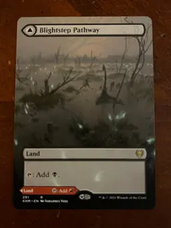 MTG Kaldheim #291 Blightstep / Searstep Pathway Extended Borderless NM - Image 1