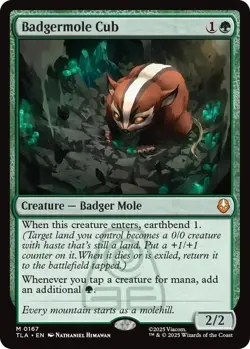 MTG Avatar: The Last Airbender: Badgermole Cub Mythic (167) NM - Image 1