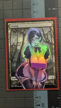 Swamp x Xiun Maid Hanging Low (foil) MtG Alter Hand-Crafted! Anime Waifu - Image 1