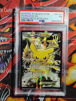 2016 POKEMON XY PROMO RED & BLUE COLLECTION FULL ART/PIKACHU EX PSA 7 - Image 1
