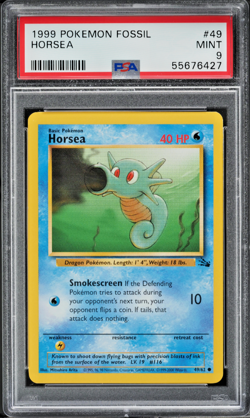 HORSEA 1999 Pokemon Fossil #49 PSA 9 Mint - Image 1