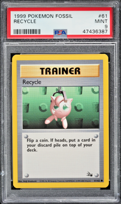 RECYCLE 1999 Pokemon Fossil #61 PSA 9 Mint - Image 1