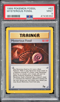 MYSTERIOUS FOSSIL 1999 Pokemon Fossil #62 PSA 9 Mint - Image 1