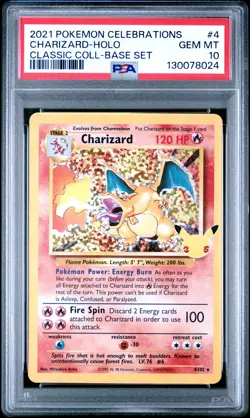 2021 Pokemon Celebrations Classic Collection #4 Charizard PSA 10 - Image 1