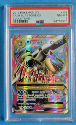 2016 Pokemon XY Evolutions Mega Blastoise EX 102/108 PSA 8 NM-MT - Image 1