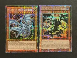 2025 YUGIOH MP25 1ST ED STARLIGHT RARE HEART OF BLUE EYES & RED EYES METAL NM - Image 1
