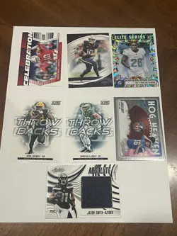 Football 7 Card Lot Maye, Nix, Jacob’s, Goff, Smith Njigba Patch And More - Image 1