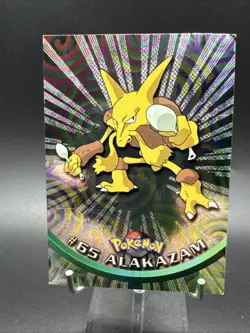 Topps Pokemon Card TV Series 1 Rainbow Foil Black Logo #65 Alakazam - Image 1
