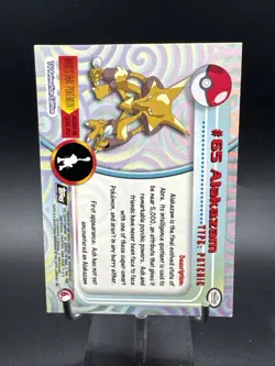 Topps Pokemon Card TV Series 1 Rainbow Foil Black Logo #65 Alakazam - Image 4