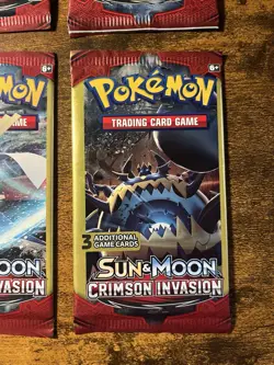 Pokemon Sun & Moon Crimson Invasion 3-Card Booster Packs Complete Art Set 4 Pack - Image 5