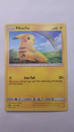 Pikachu 28/73 Shining Legends Pokemon TCG Card Game Common Regular Non-Holo NM - Image 1