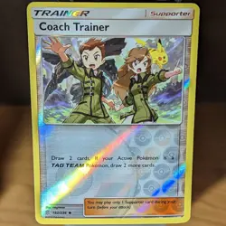 Coach Trainer 192/236 LP Reverse Holo Unified Minds Pokemon Card pikachu zekrom - Image 1