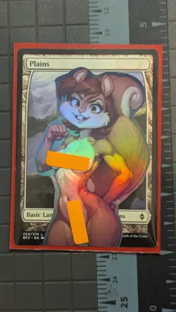 Plains x Squirrel Girl (foil) MtG Altered Anime Waifu Magic The Gathering - Image 1